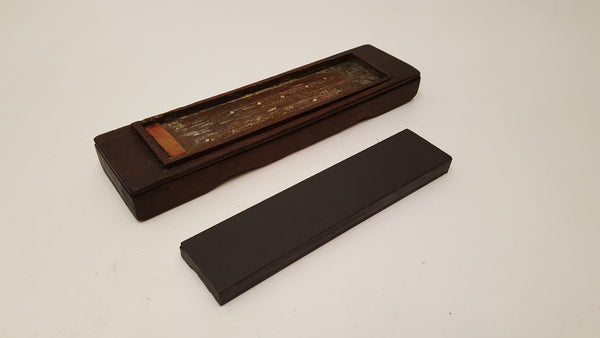 Lovely 7 3/4" x 1 3/4" x 1/2" Slate Oil Stone in Wooden Box 35848