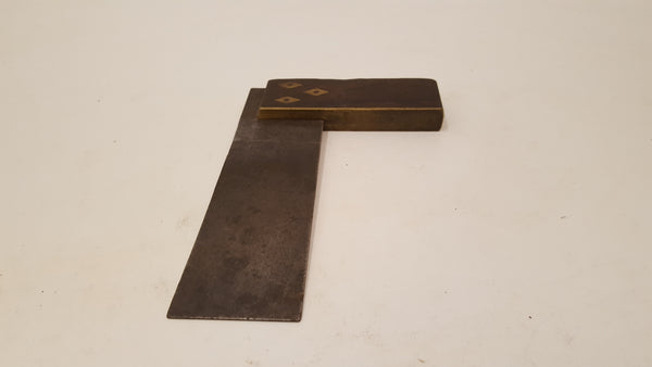 6" Vintage Brass Steel & Wood Try Square 35878