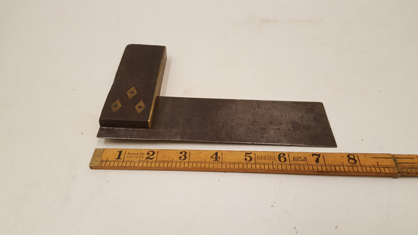 6" Vintage Brass Steel & Wood Try Square 35878
