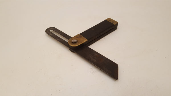 7 1/2" Vintage Brass & Ebony Sliding Bevel Square 35676