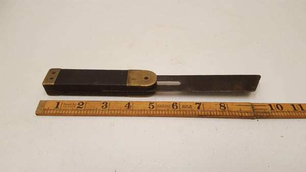 7 1/2" Vintage Brass & Ebony Sliding Bevel Square 35676