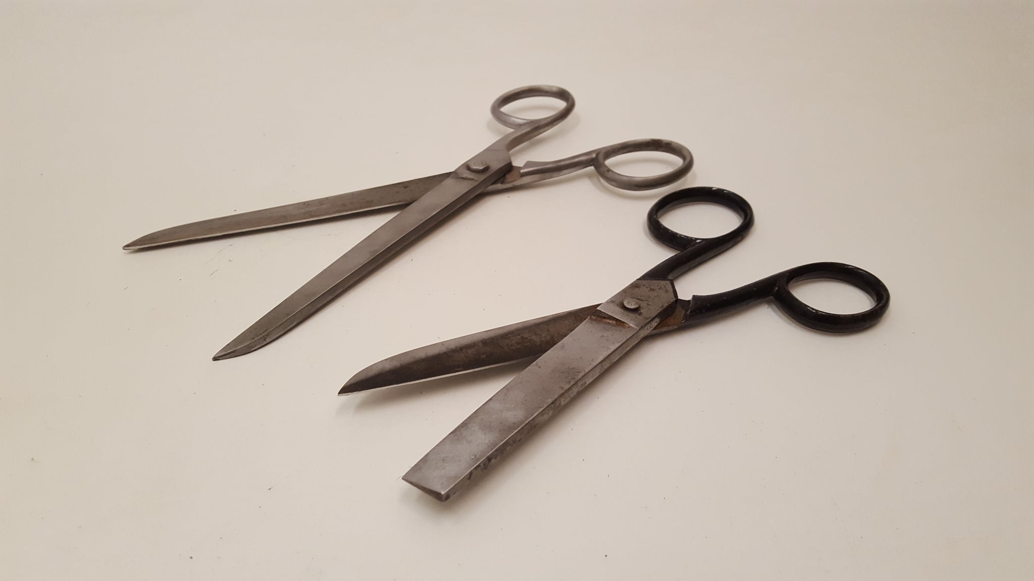 Pair of Large Vintage Scissors in Nice Leather Case 36039