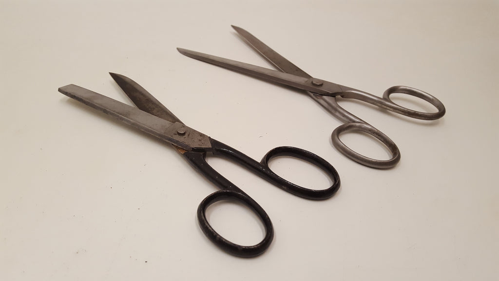 vintage 7” scissors with 3 rule made in USA. Unique Sewing