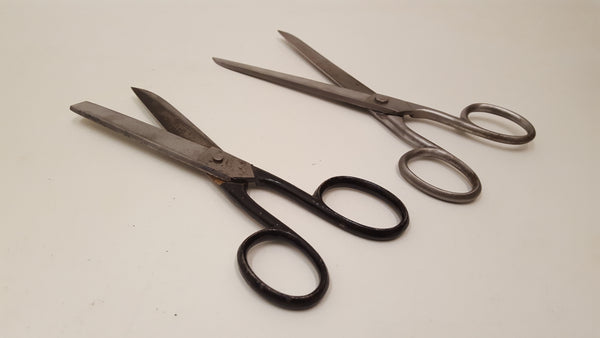 Pair of Large Vintage Scissors in Nice Leather Case 36039
