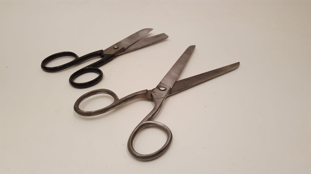 vintage 7” scissors with 3 rule made in USA. Unique Sewing