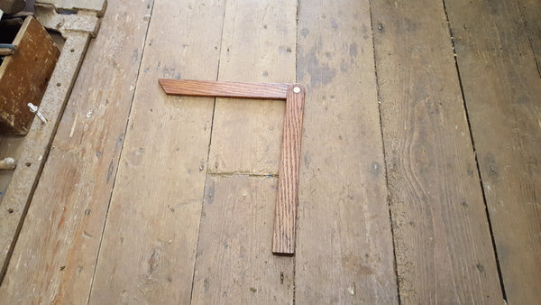 12" Vintage Wooden Bevel Square w Copper Pin 35801