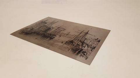 12" x 8 1/2" Vintage Stainless Steel Printed Picture Bristol 1830 36290