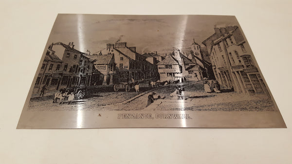 12" x 8 1/2" Stainless Steel Printed Picture Penzance Cornwall 36278