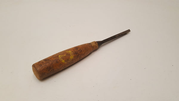 1/4" Vintage F Woodcock Mortice Chisel w Damaged Handle 36866