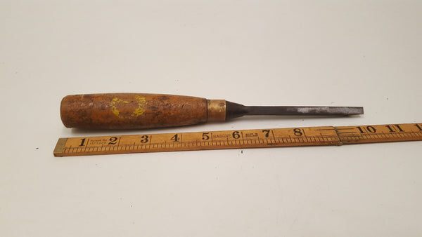 1/4" Vintage F Woodcock Mortice Chisel w Damaged Handle 36866