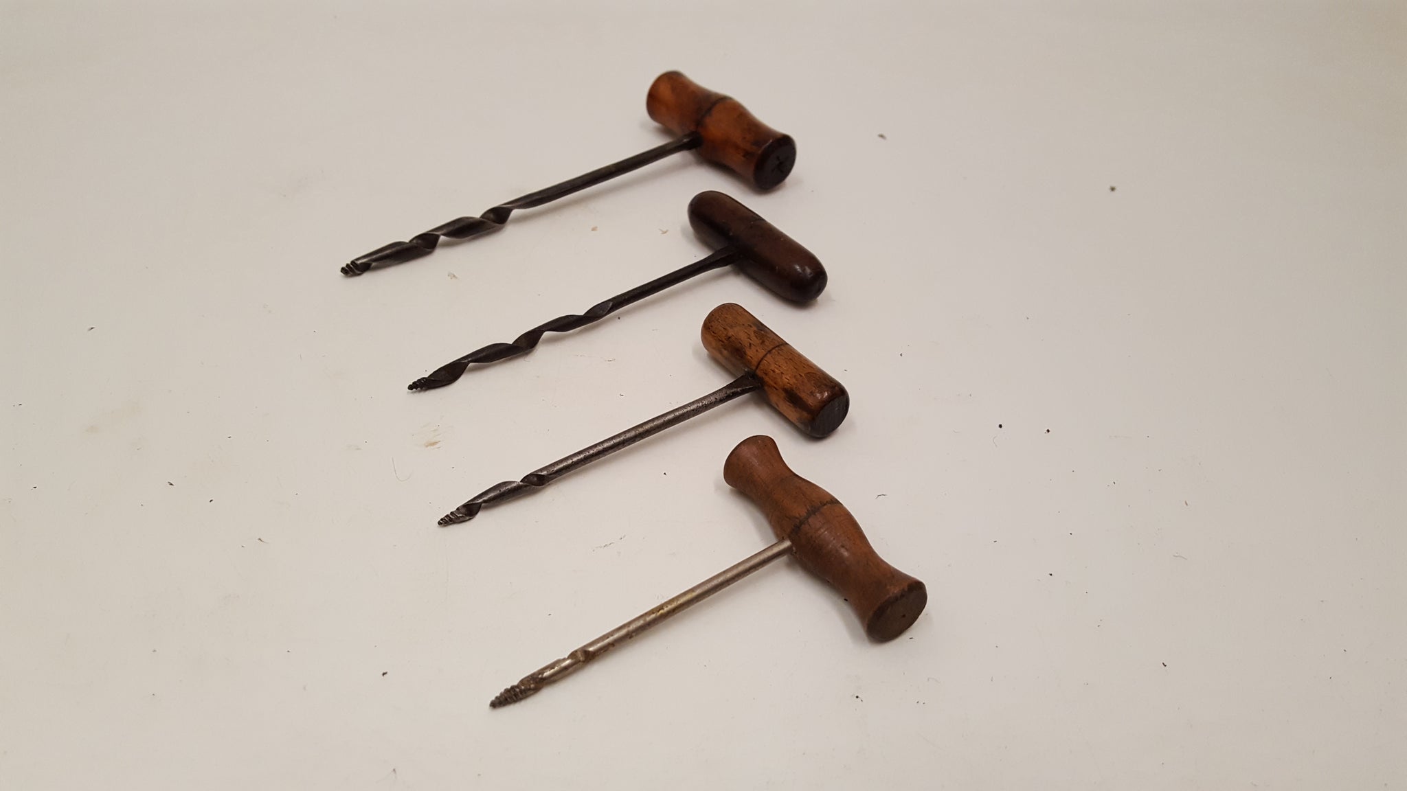 Very Nice Set of 4 Vintage Gimblet Drill Bits 1/8" - 1/4" 37459