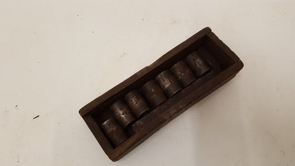 7 Small BA Sockets in Wooden Box 37533