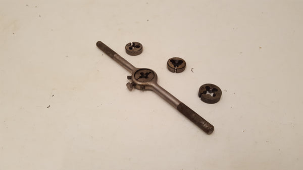 Small Set of 4 Whit Dies w Die Wrench 1/8 - 5/16 in Tin 37913