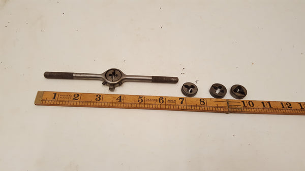 Small Set of 4 Whit Dies w Die Wrench 1/8 - 5/16 in Tin 37913