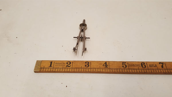 Tiny 3 1/2" Vintage Compass w Centre Wheel 38347