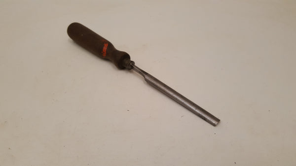 Nice 3/8" Vintage Gouge w #6 Sweep w Cracked Handle 38530