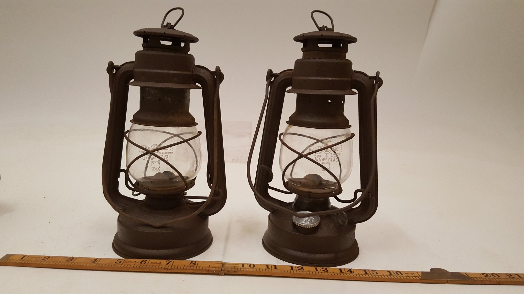 Pair of Collectable Feuerhand No 275 Baby Hurricane Lamp Pair of Collectable Feuerhand No 275 Baby Hurricane Lamp
