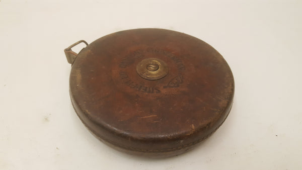 Vintage 100ft Chesterman Tape Measure in Leather Case 38510