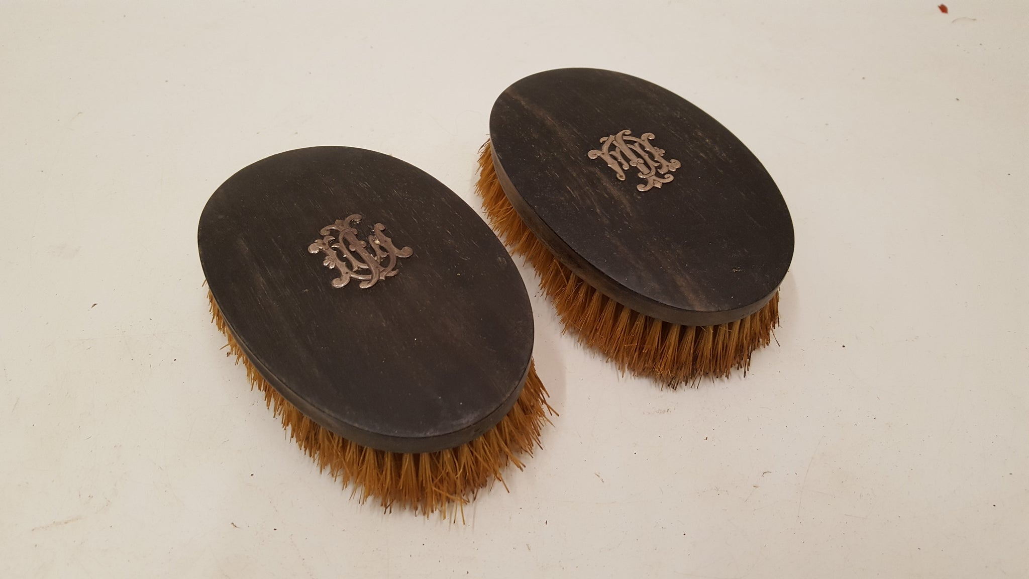 Pair of Lovely Vintage 5 1/2" Brush w Hard Bristles 38909