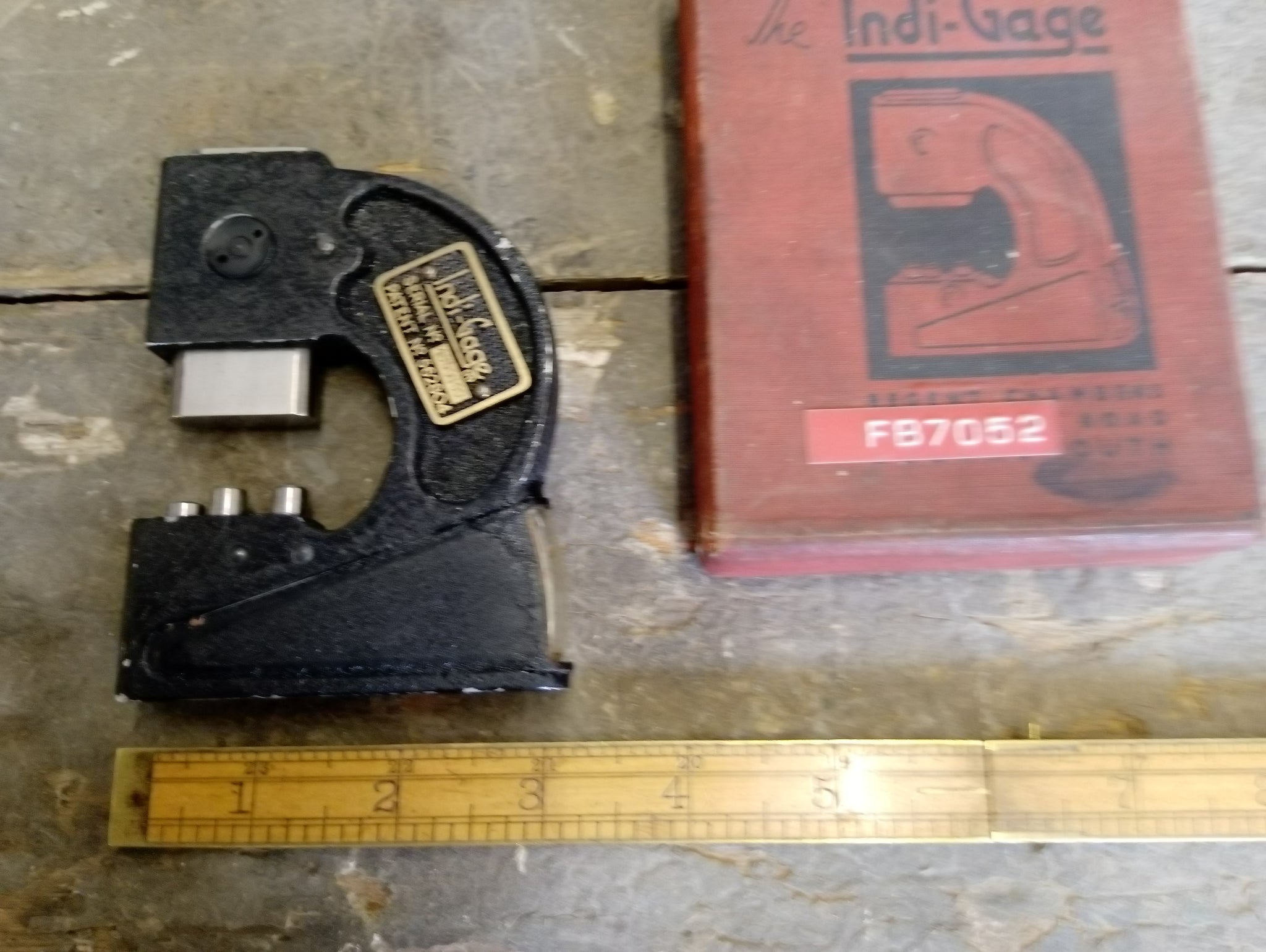 Indi Gage Dimension Checking Caliper Original Box VGC 18454-The Vintage Tool Shop