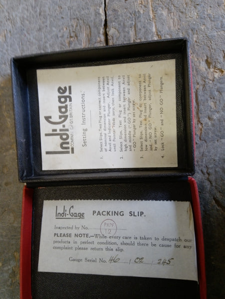 Indi Gage Dimension Checking Caliper Original Box VGC 18454-The Vintage Tool Shop