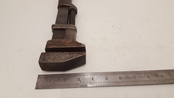 Large Vintage 14 1/2" Coes Steel Wrench w Wooden Handle 24451