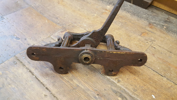 Antique Ornate Cast Iron Pump Handle w Brass Bearings c34" Long 24569