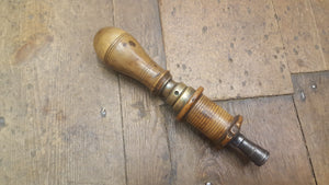 Ornate Boxwood Bow Drill w Iron Cap 26012