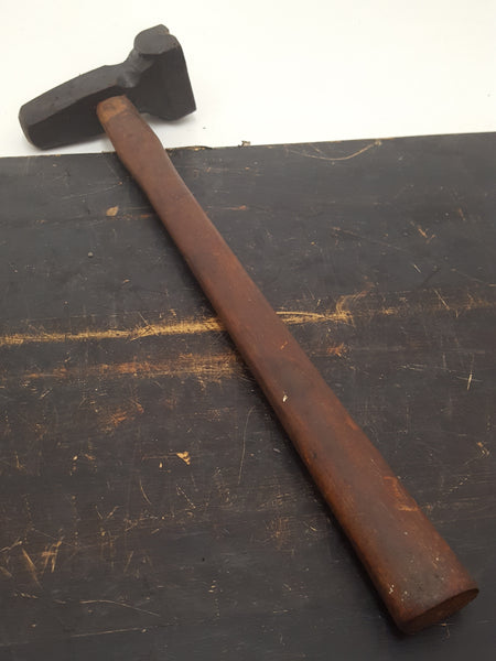 1/4" Vintage Broad Arrow Blacksmith Bottom Swage w Wooden Handle 28641