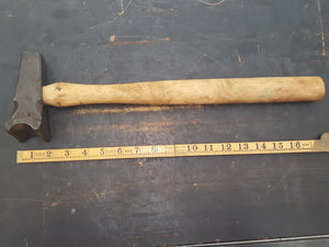 1 1/4" Vintage Broad Arrow Blacksmith Bottom Swage w Wooden Handle 28636