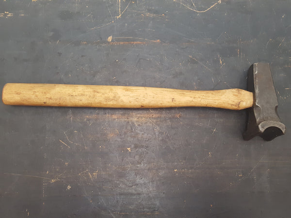 1 1/4" Vintage Broad Arrow Blacksmith Bottom Swage w Wooden Handle 28636