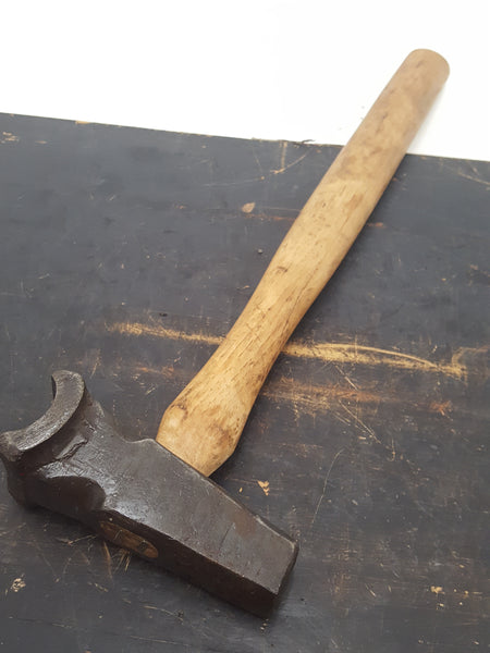 1 1/4" Vintage Broad Arrow Blacksmith Bottom Swage w Wooden Handle 28636