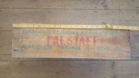 22 1/2 x 11 x 6 1/2" Portuguese Sardines in Olive Oil Empty Wooden Box 28786