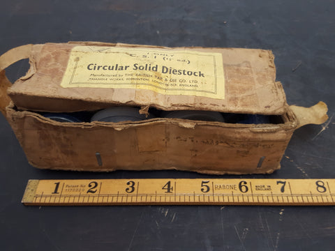 Vintage Circular Solid Diestock in Original Box 28859