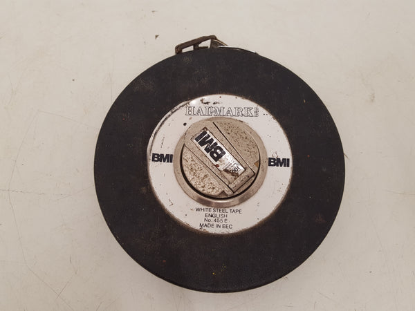 Vintage BMI White Steel Tape No 445 E Tape Measure 32639