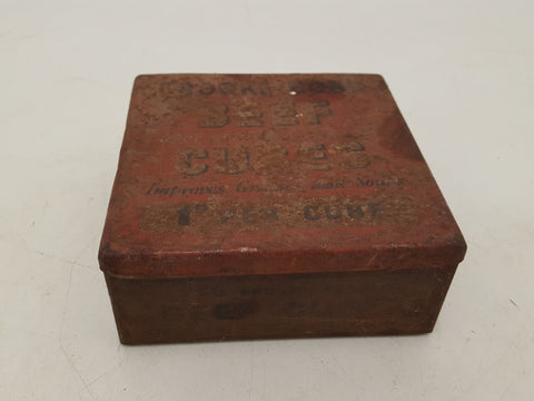 4 1/2 x 4 1/2 x 1 7/8" Vintage Beef Cubes Tin 32620