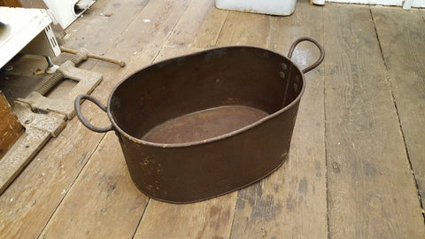 15" x 10" x 7" Vintage 2 Handled Oval Cooking Pot 35440