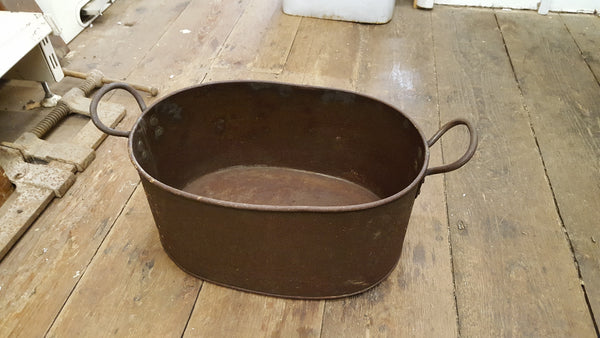 15" x 10" x 7" Vintage 2 Handled Oval Cooking Pot 35440