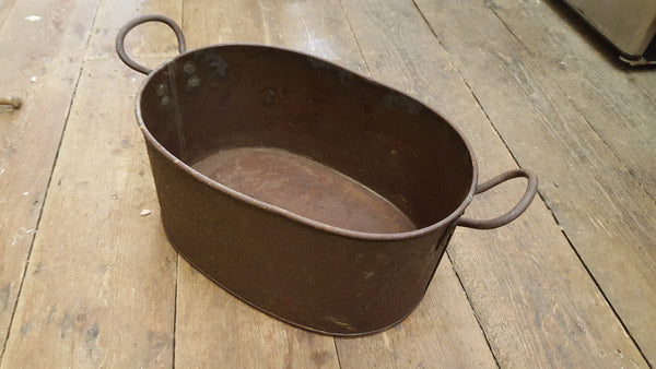 15" x 10" x 7" Vintage 2 Handled Oval Cooking Pot 35440