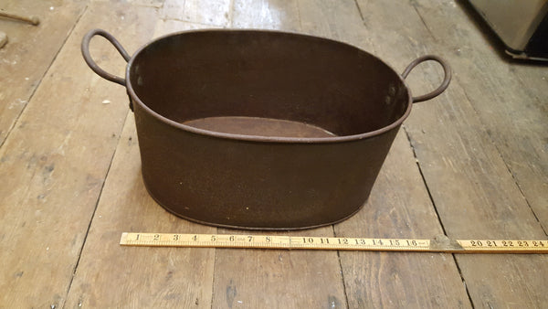 15" x 10" x 7" Vintage 2 Handled Oval Cooking Pot 35440