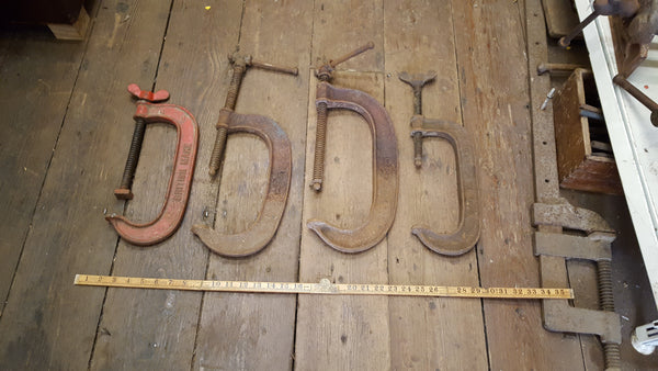 Mixed Bundle of 4 G Clamps As Found Restoration Project 38295