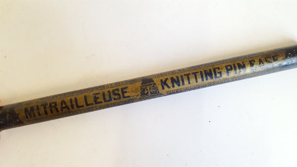 Vintage Mitrailleuse Knitting Pin Case / Holder w Pins 40009