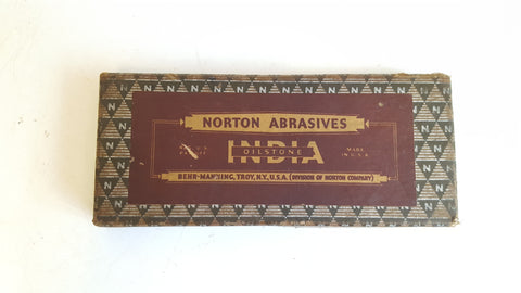 4 1/2" x 1 3/4" Norton Abrasives India Slip Stone in Box 40008