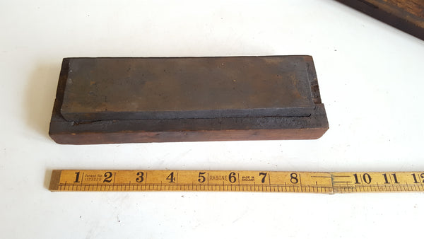 Vintage 8" x 2" x 1" Sharpening Stone in Wooden Box 39826