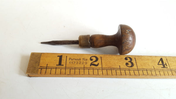 1 1/8" Vintage Leather Working Awl w Palm Handle 40076