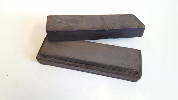 Nice 8" x 2" x 1" Vintage Sharpening Stone in Wooden Box 40193