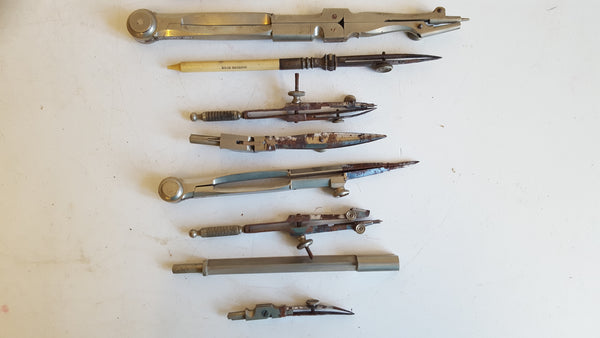 Mixed Set of Vintage Draughtsman Tools in Tool Roll 40597