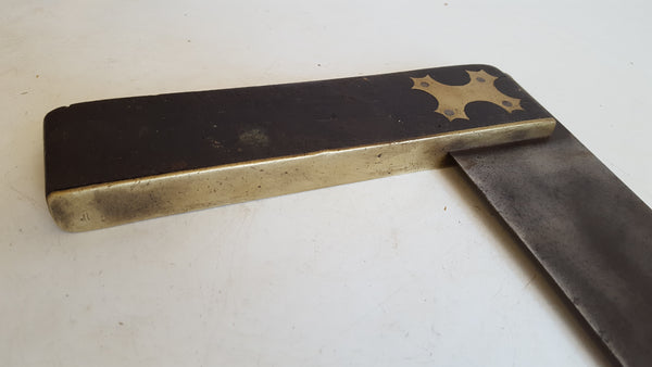 13 3/4" Vintage Brass & Ebony Set Square / Try Square 40748