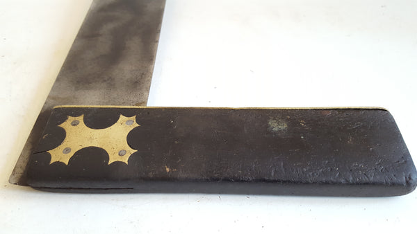 13 3/4" Vintage Brass & Ebony Set Square / Try Square 40748