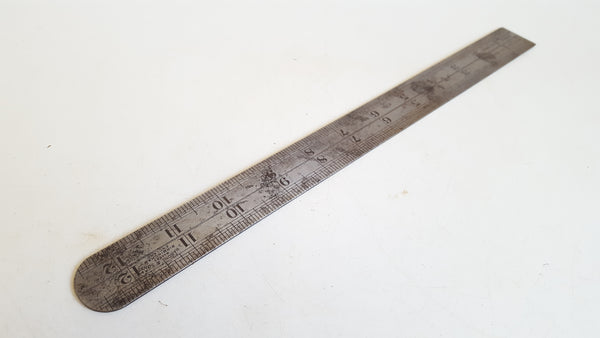 12" Vintage J Rabone Steel Contraction Rule For Iron 40762